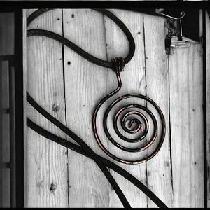 5 For $25💫Whimsigoth Black Wire Swirl Pendant Necklace